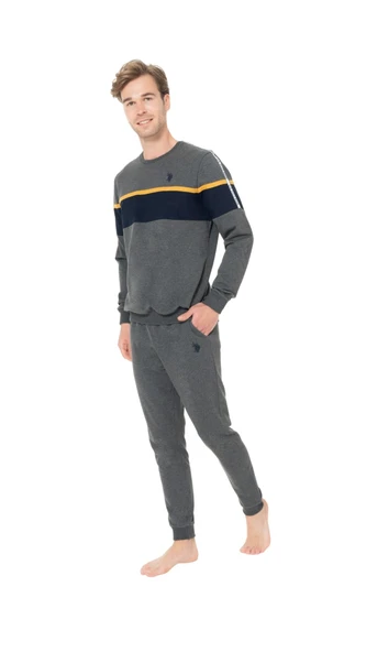 Us Polo Erkek Uzun Kol Pijama Takım 18936 - Resim 2