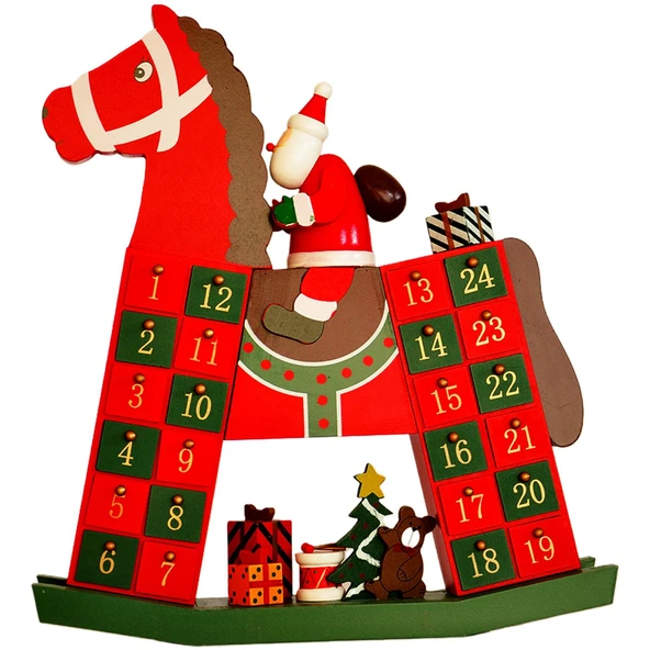 Yılbaşı Yeniyıl Dekorasyonu Ahşap Yılbaşı Süpriz Takvimi Christmas Noel Wooden Advent Calender Ahşap Advent Calender At ürün görseli