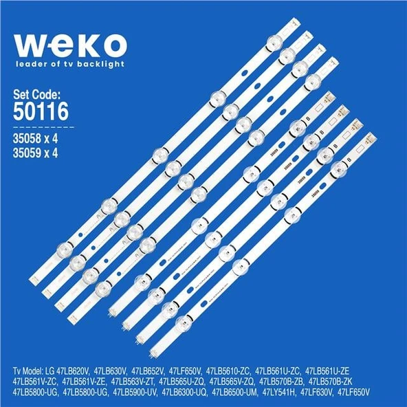 Lg 47LB620V 47'' İnç 8 Adet Tv Led Bar ( Tvnizin içindeki led barla aynısı olduğunu görmeden almayınız. Led bar ürünlerinde paket açıldığında iade kabul edilmemektedir. ) ürün görseli