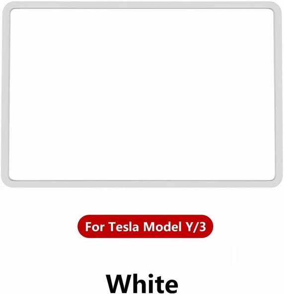 TESLA MODEL Y VE JUNİPER İÇİN UYUMLU EKRAN ÇERÇEVESİ KORUMA SLİKON BEYAZ ürün görseli