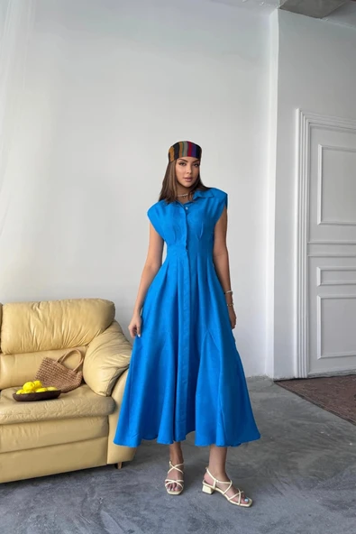 JAKARLI KETEN ELBİE ÖNDEN YIRTMAÇLI CEPLİ  aks - Resim 2