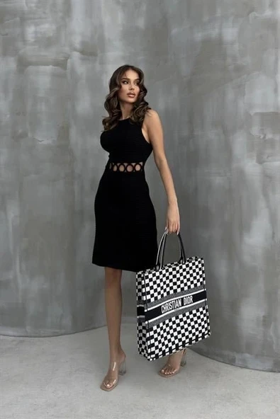 Estelya Cut Out Mini Elbise 257101 - Resim 4