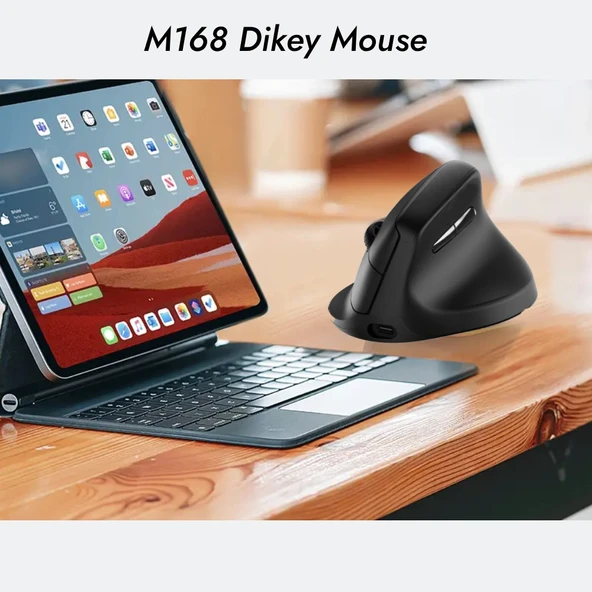 Alfalink M1688 Kablosuz+BT Şarjlı  Ergonomik Dikey Mouse - Resim 2