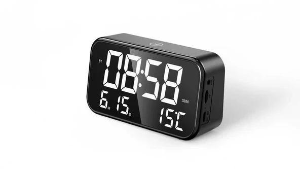 Sarepo Z10 LED Dijital Saat & Kablosuz Hoparlör | Bluetooth 5.0 | FM Radyo | Termometre - Resim 2