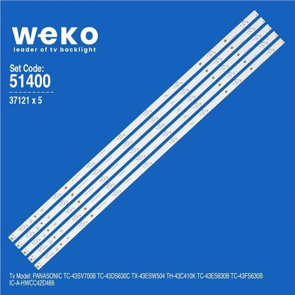 Panasonic TC-43SV700B 43'' 5 Adet Tv Led Bar ( Tvnizin içindeki led barla aynısı olduğunu görmeden almayınız. Led bar ürünlerinde paket açıldığında iade kabul edilmemektedir. ) ürün görseli 1