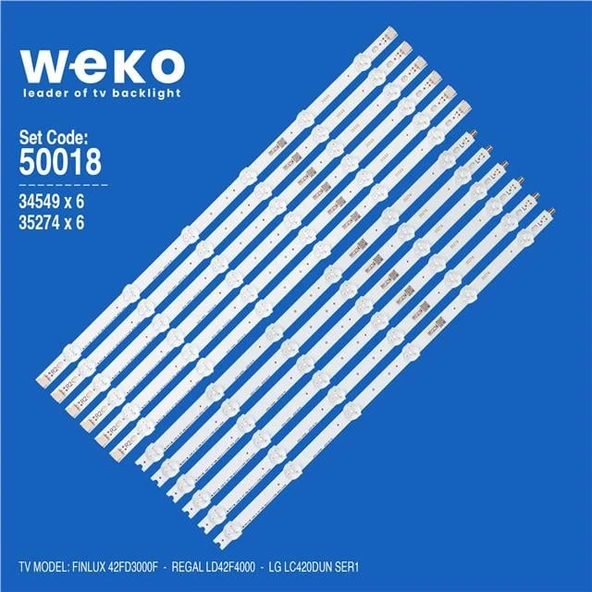 Regal LD42F4000 42'' İnç 12 Adet Tv Led Bar ( Tvnizin içindeki led barla aynısı olduğunu görmeden almayınız. Led bar ürünlerinde paket açıldığında iade kabul edilmemektedir. ) ürün görseli
