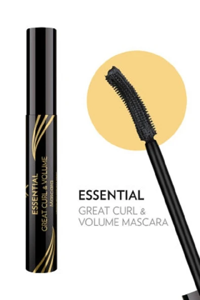 GOLDEN ROSE ESSENTİAL GREAT CURL & VOLUME MASCARA - BLACK - Resim 5
