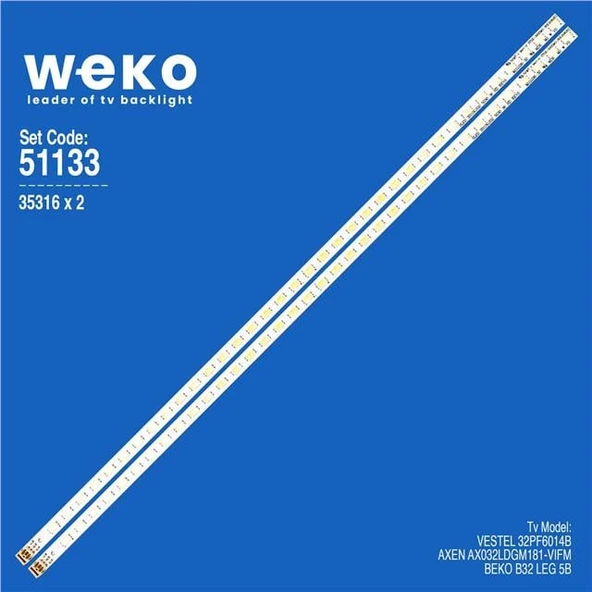 Beko B32LEG5B 32'' İnç 2 Adet Tv Led Bar ( Tvnizin içindeki led barla aynısı olduğunu görmeden almayınız. Led bar ürünlerinde paket açıldığında iade kabul edilmemektedir. ) ürün görseli