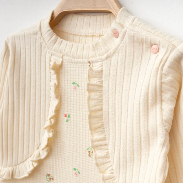 Mini Bloom Fırfırlı Kız Bebek İkili Takım - Resim 2