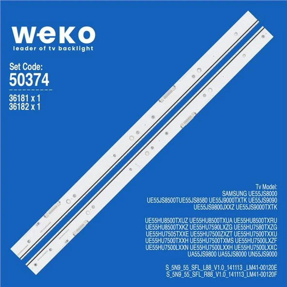 Samsung UE55JS8000 55'' İnç 2 Adet Tv Led Bar ( Tvnizin içindeki led barla aynısı olduğunu görmeden almayınız. Led bar ürünlerinde paket açıldığında iade kabul edilmemektedir. ) ürün görseli