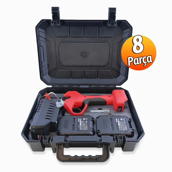 RDX9033 Akülü Dal Budama Makası Lion BMC 35 mm Kesme Kapasitesi 2 Adet Yedek Bataryalı Dal Budama - Resim 2