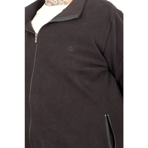 Erkek Büyük Beden Hırka Fermuarlı U24442 - Resim 4