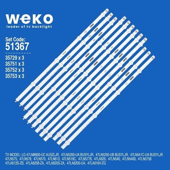 Lg 47LN541C-UA 47'' 12 Adet Tv Led Bar ( Tvnizin içindeki led barla aynısı olduğunu görmeden almayınız. Led bar ürünlerinde paket açıldığında iade kabul edilmemektedir. ) ürün görseli