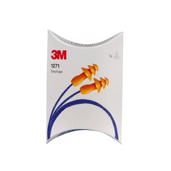 3M 1271 Kutusuz İpli Yıkanabilir Kulak Tıkacı Tekrar Kullanılabilir SNR 26 dB - Resim 3