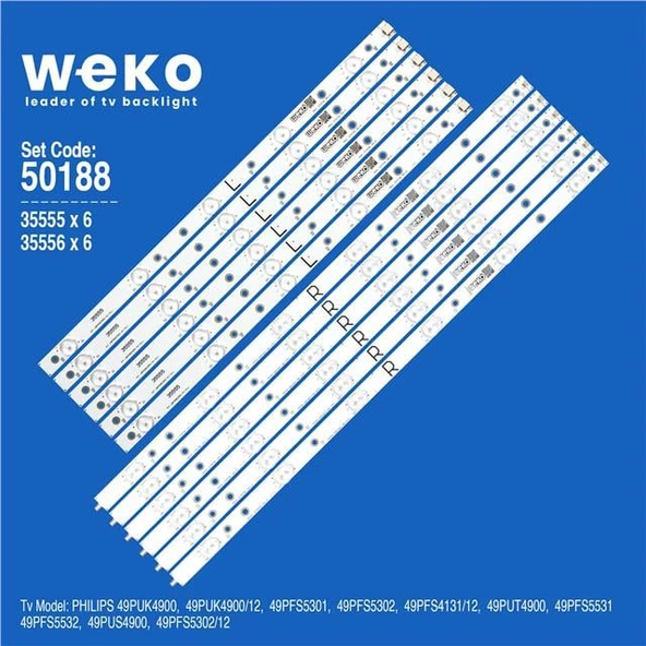 Philips 49PFS5302/12 49'' İnç 12 Adet Tv Led Bar ( Tvnizin içindeki led barla aynısı olduğunu görmeden almayınız. Led bar ürünlerinde paket açıldığında iade kabul edilmemektedir. ) ürün görseli 1