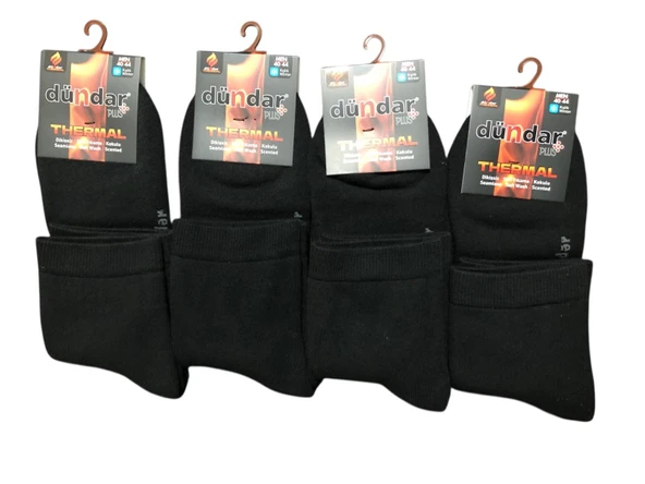 4 Lü Dündar Erkek Termal Havlu Kışlık Dikişsiz Konç Patik Çorap 40 - 44 No - Resim 4