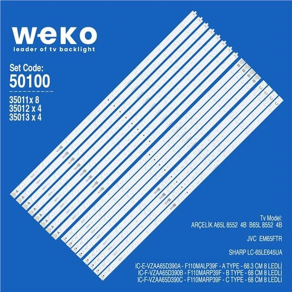 Sharp LC-65Le645ua 65'' İnç 16 Adet Tv Led Bar ( Tvnizin içindeki led barla aynısı olduğunu görmeden almayınız. Led bar ürünlerinde paket açıldığında iade kabul edilmemektedir. ) ürün görseli