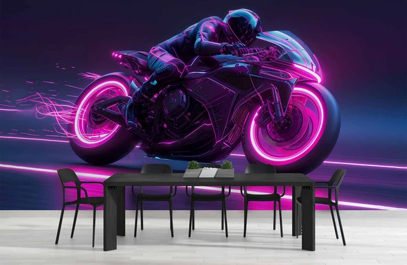 Neon Motorsiklet Duvar Kağıdı - Resim 5