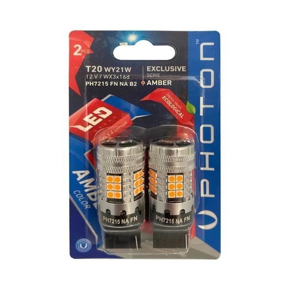 Unıversal T20 W21w 12v Amber Fanlı Exclusıve Serie  (2'li Blister) - Photon Ph7215 Fn Na B2 ürün görseli