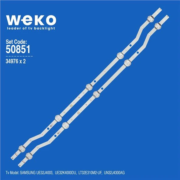 Samsung UE32K4000DU 32'' İnç 2 Adet Tv Led Bar ( Tvnizin içindeki led barla aynısı olduğunu görmeden almayınız. Led bar ürünlerinde paket açıldığında iade kabul edilmemektedir. ) ürün görseli