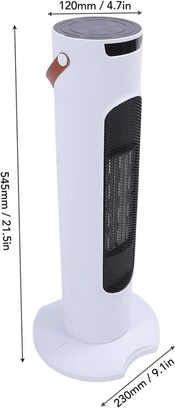 Luocute Kule Isıtıcı Dönen Baş Tasarım Zamanlama Fonksiyon Taşınabilir Dokunmatik Kontrol Hızlı Isıtma Elektrikli Isıtıcı Ev Yatak Odası Ofis İçin Uzaktan (WHITE) - Resim 4
