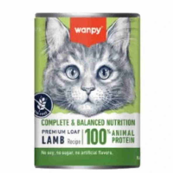 Wanpy Tahılsız %100 Gerçek Et Kuzulu Kedi Konservesi 375 gr ürün görseli