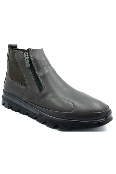 362015 Kahve Kemik Çıkıntısı Uyumlu Kadın Deri Bot - Resim 3