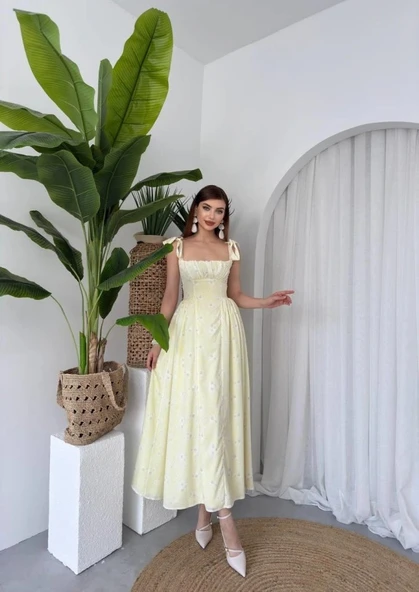 Khalesı Omuz Bağlamalı Elbise - Resim 3