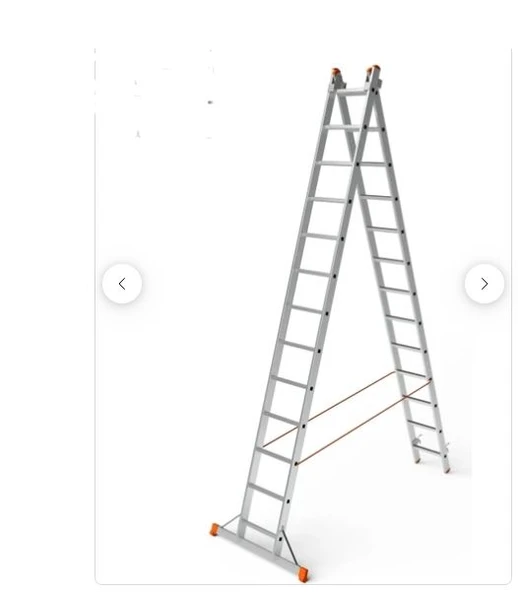 SARAYLI 2 KADEMELİ A TİPİ SÜRGÜLÜ ENDSTRİYEL MERDİVEN (2X7) ürün görseli 1