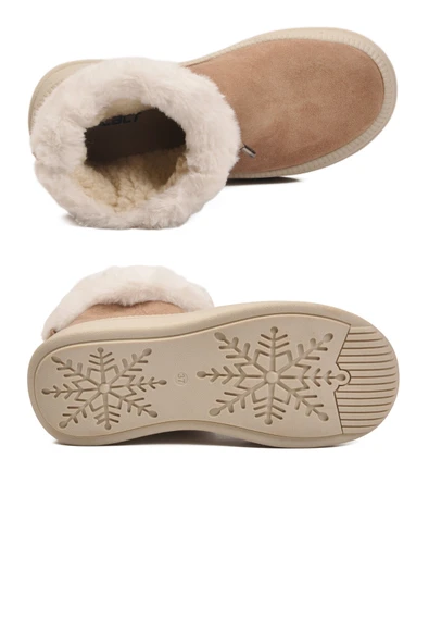 Ayakmod Vizon Kürklü Kaymaz Soğuğa Dirençli Kadın Bot 25003 Z - Resim 5