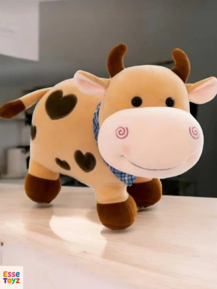 Kalpli Sevimli İnek 50 cm Peluş Oyuncak Hediyelik - Resim 2
