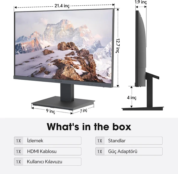 Koorui 24N1A 24" 5 ms Full HD Monitör - Resim 2