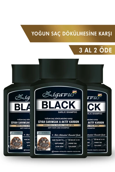 Zigavus Black Siyah Sarımsaklı Şampuan 300 ml - 3 Al 2 Öde ürün görseli