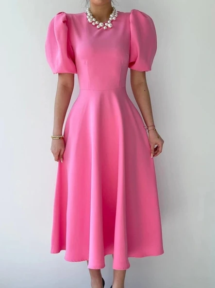 Catania Balon Kol Elbise - Resim 2