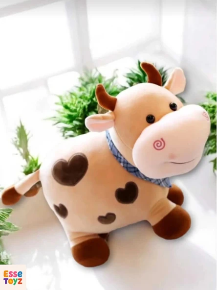 Kalpli Sevimli İnek 50 cm Peluş Oyuncak Hediyelik - Resim 3
