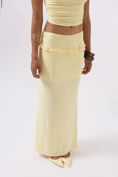 Katlama Bel Detay axi Etek - Resim 4