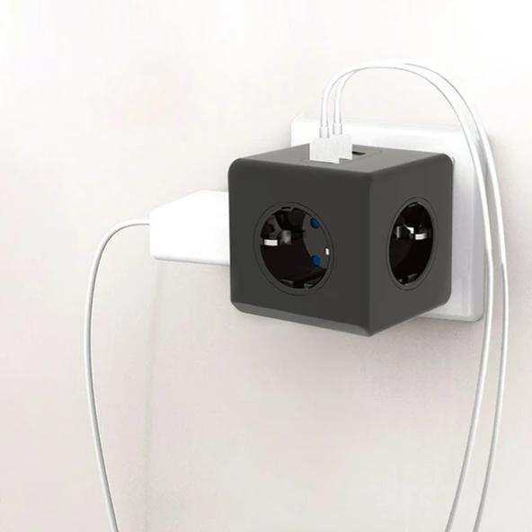 3 Priz 3XUSB 10A 2500W Termal Akım Korumalı Priz TGFTR09 - Resim 2