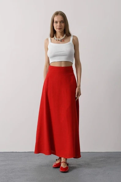 Keten Etek  Kırmızı - Resim 2