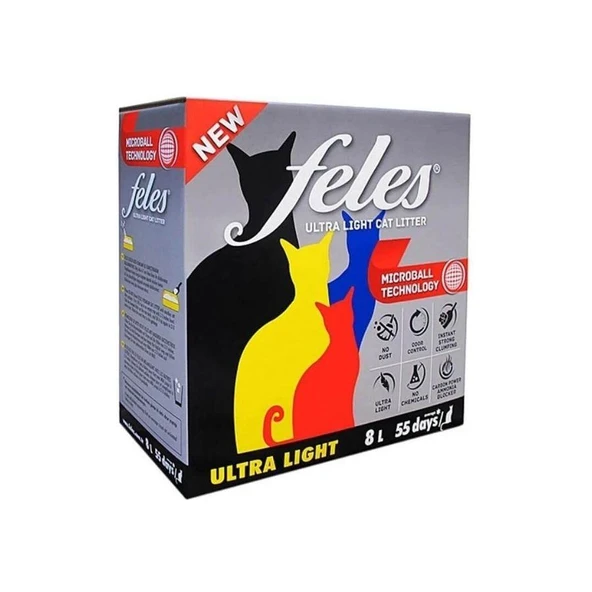 Feles Ultra Light Aktif Karbonlu Tozsuz Topaklanan Bentonit Kedi Kumu 8 lt ürün görseli