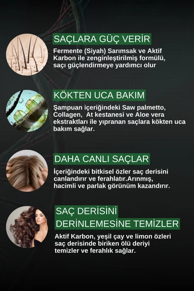 Zigavus Black Siyah Sarımsaklı Şampuan 300 ml - 3 Al 2 Öde - Resim 6