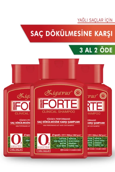 Zigavus Forte Ultra Şampuan Yağlı Saçlar İçin 300 ml - 3 Al 2 Öde Özel Fiyat Etiketli ürün görseli 1