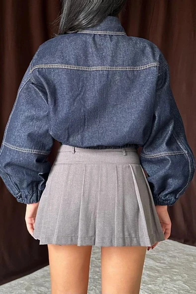 avi Taşlı Kısa Kot Ceket - Resim 4