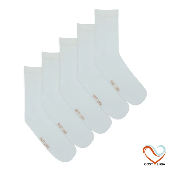 Gost Liria -5’li Beyaz Ribanalı Tenis Çorap ürün görseli 1