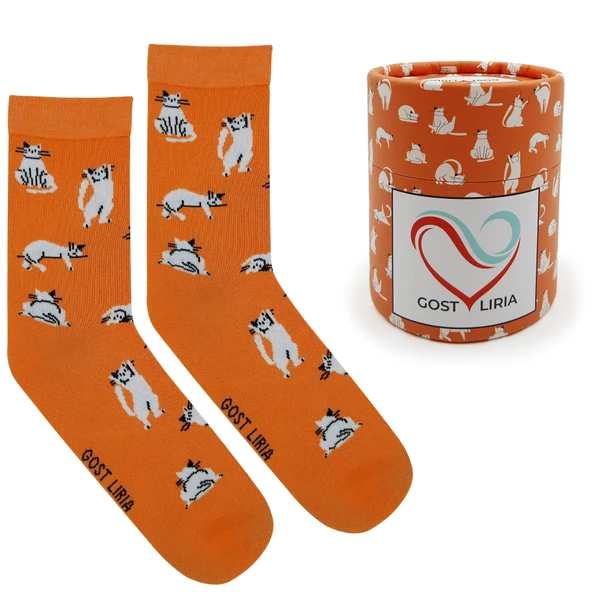 Silver Cat Socks – Desenli Unisex Soket Çorap ürün görseli