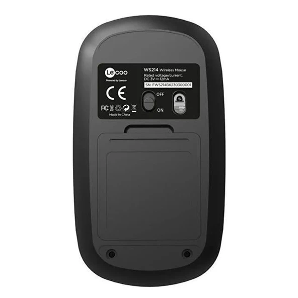 Lenovo Lecoo WS214 2.4GHz Kablosuz 1200DPI Siyah Optik Mouse - Resim 2