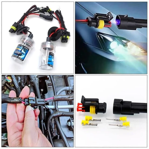PowerMaster PM-28532 HID JST Konnektör Seti Oto Elektrik Kablo Soketleri Su Geçirmez 352 Parça - Resim 2