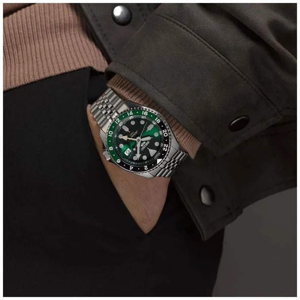 Seiko 5 Sports Otomatik GMT SSK035K Erkek Kol Saati SSK035K1 - Resim 6