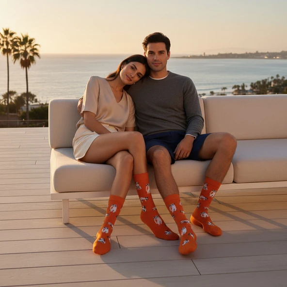 Silver Cat Socks – Desenli Unisex Soket Çorap - Resim 8