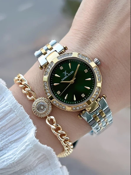 Daniel Klein 2 Yıl Garantili Çelik Kordon 30 Mt Suya Dayanıklı Kadın Kol Saati+Bileklik BF.G.10109.3 ürün görseli