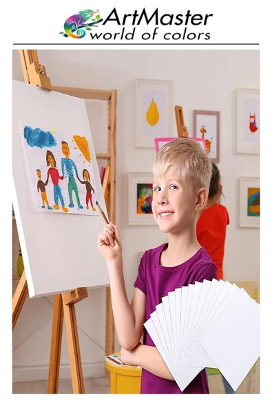 Resim Kağıdı 35X50 25 Li Paket 100 gr 1 Paket 35*50 Resim Kartonu Kuru Boya Pastel Boya Guaj Boya Sulu Boya Resim Sanatı - Resim 4